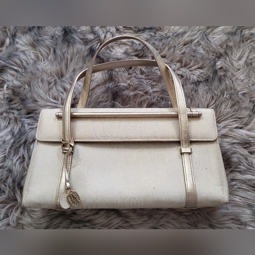 CARTIER Cabochon Logo Fabric bag with Charm